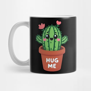 Kawaii Cactus Hug Me Illustration Mug